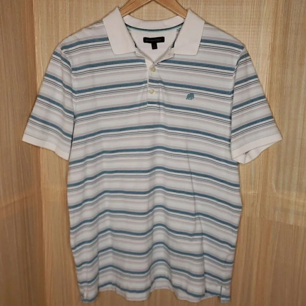 Banana Republic Mens Striped Knit Polo XL